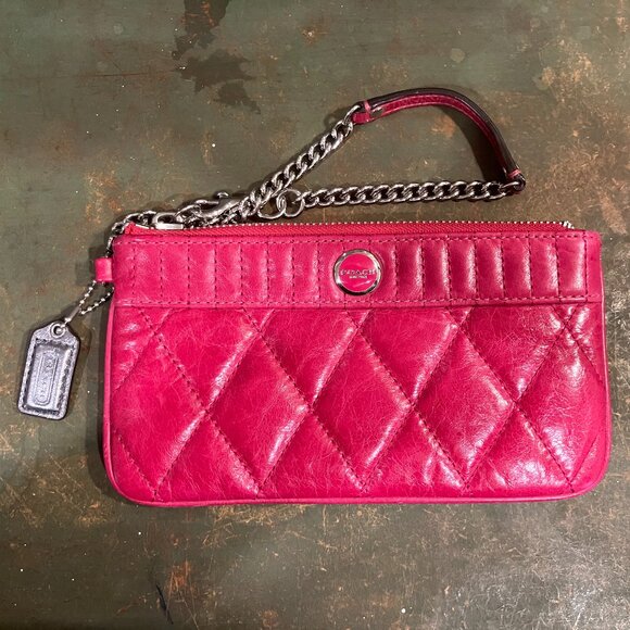 Coach Pink Padded Effect Wristlet - Picture 3 of 5